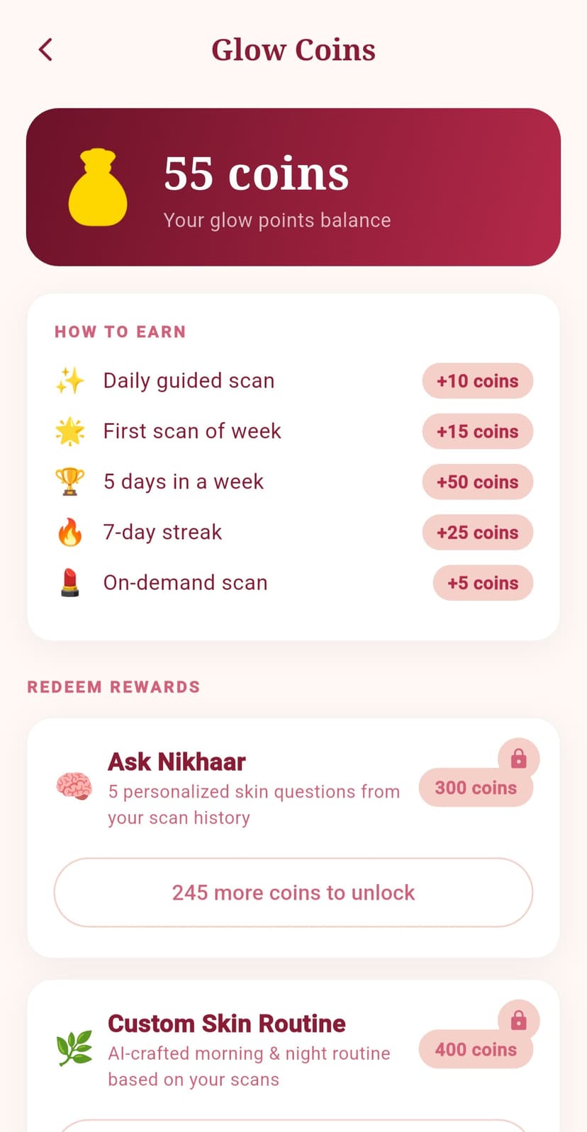 Glow Coins rewards