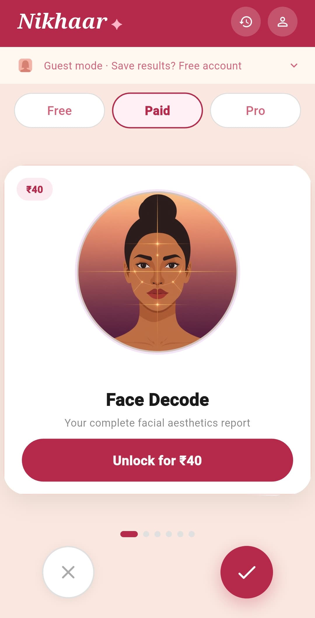 Nikhaar AI Face Decode scan result screen