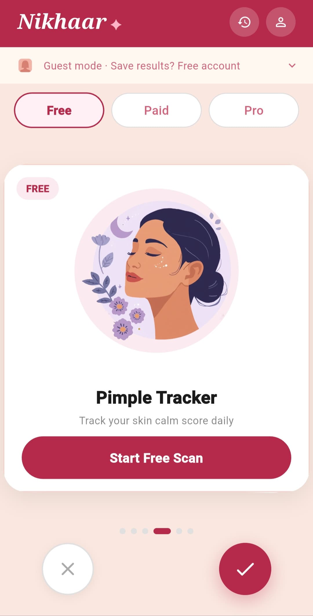 Nikhaar AI Under Eye Check scan result screen